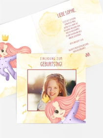 Geburtstagseinladung Prinzessinnenspaß mit Foto