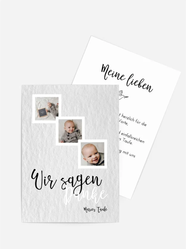 Dankeskarte Taufe Drei Fenster