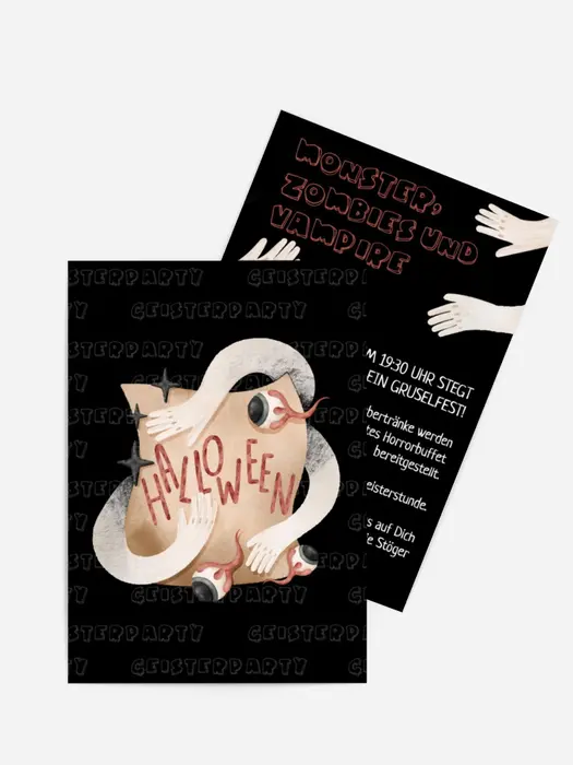 Halloween Einladung Fliegende Hände Halloween Einladung Fliegende Hände