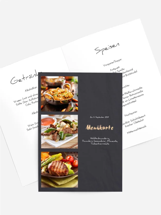 Menükarte Geburtstag Bildstreifen