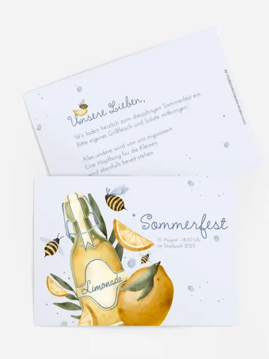 Sommerfest Einladung Kalte Limonade