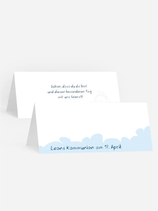 Tischkarte Kommunion Engelchen Jungs Tischkarte Kommunion Engelchen Jungs