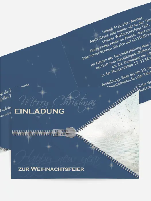 Einladung zur Weihnachtsfeier Geschäftlich Reißverschluss