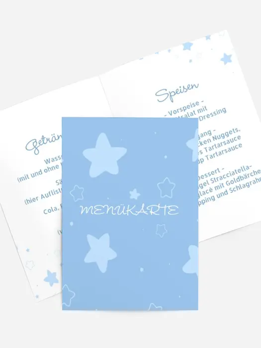 Menükarte Geburtstag Sternenhimmel