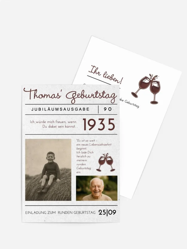 Geburtstagseinladung Erinnerung