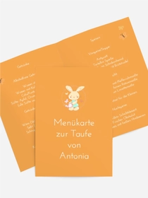 Taufe Menükarte Hase Taufe Menükarte Hase