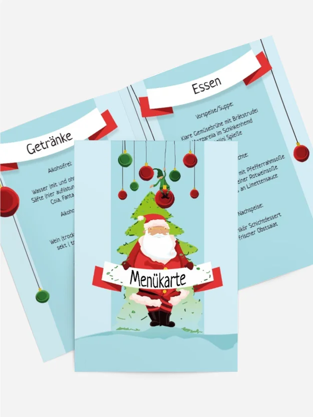 Weihnachtsmenükarte Wichtel