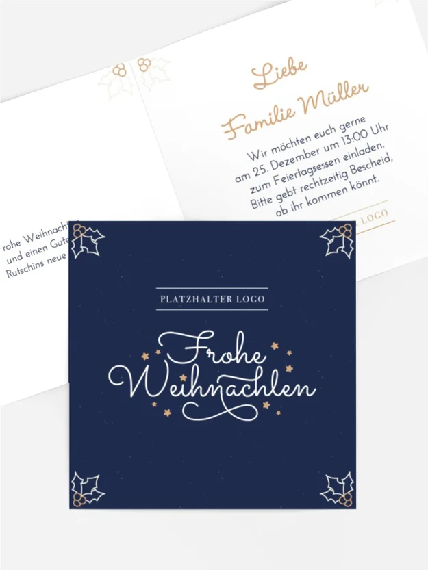 Einladung Weihnachten Feiertagsblätter