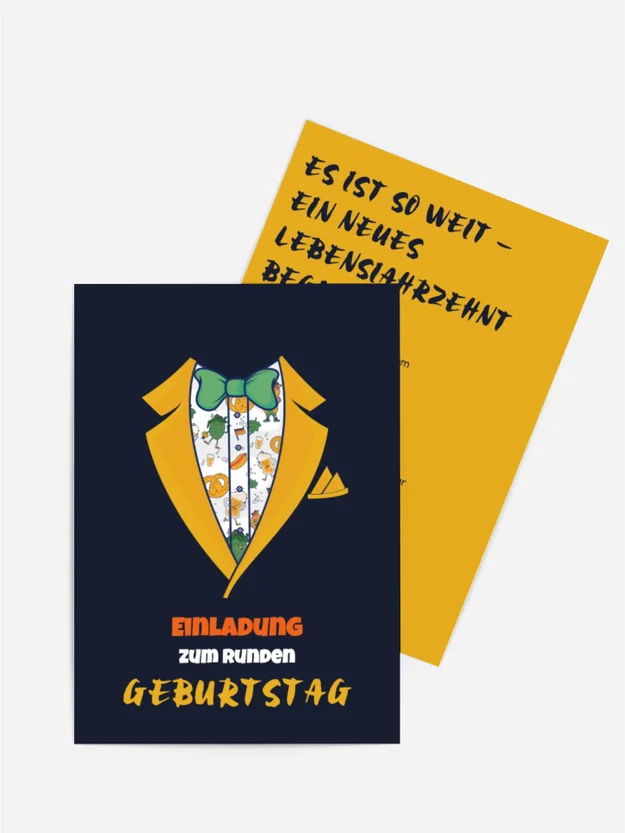 Geburtstagseinladung Smoking in Aktion