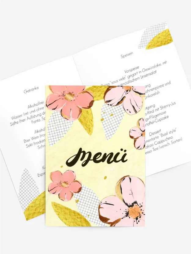 Menükarte Geburtstag Apfelblüte