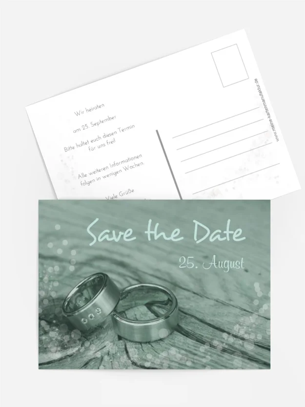 Save the Date Karte Hochzeit Eheringe