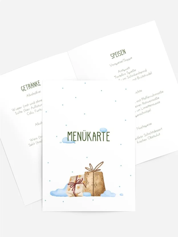 Menükarte Weihnachten Weihnachtsreise