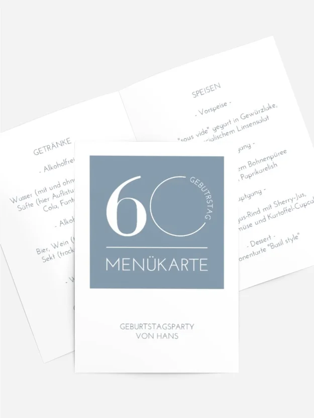 Menükarte Geburtstag schmaler Grat
