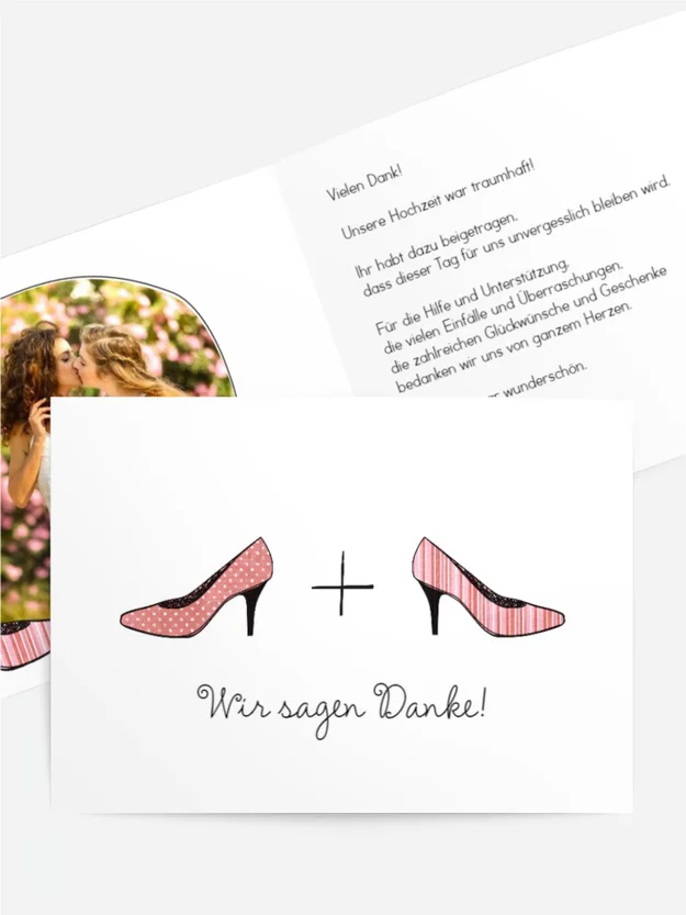 Dankeskarte Hochzeit "High Heels" Dankeskarte Hochzeit "High Heels"