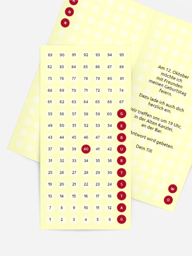 Geburtstagskarte Zahlenspiel 40 Geburtstagskarte Zahlenspiel 40