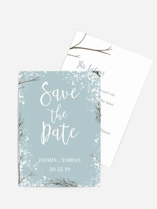 Save the Date Schneeflocken