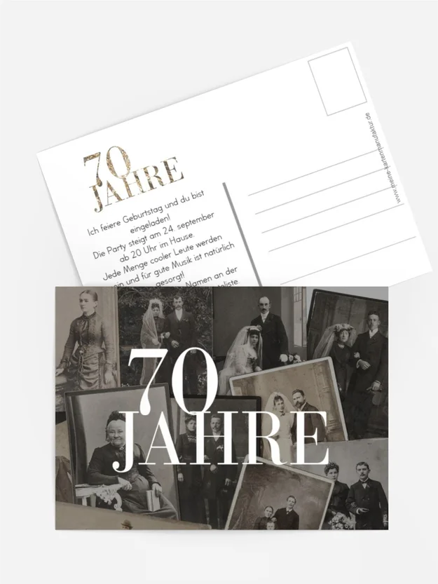 Geburtstagseinladung Vintage Fotos