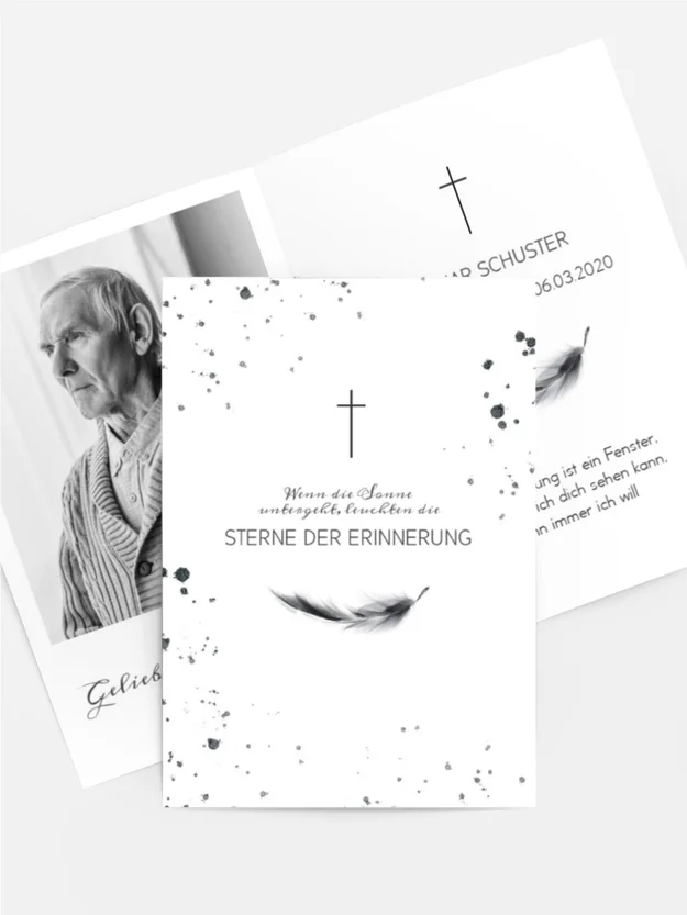 Sterbebildkarte Schlicht & Angemessen