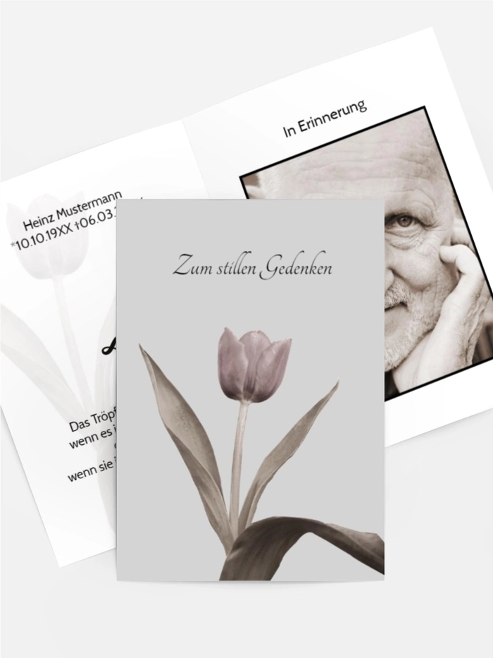 Sterbebildkarte Tulpe Sterbebildkarte Tulpe