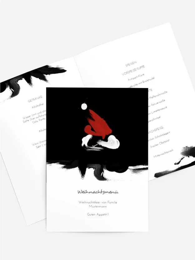 Weihnachts Menükarte Farbenmütze