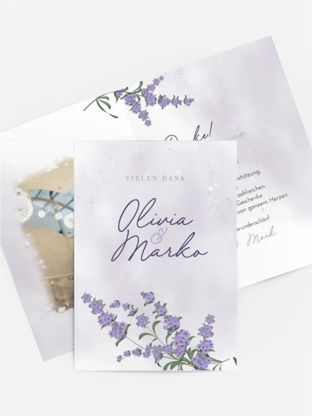 Dankeskarte lila Schatten Dankeskarte lila Schatten