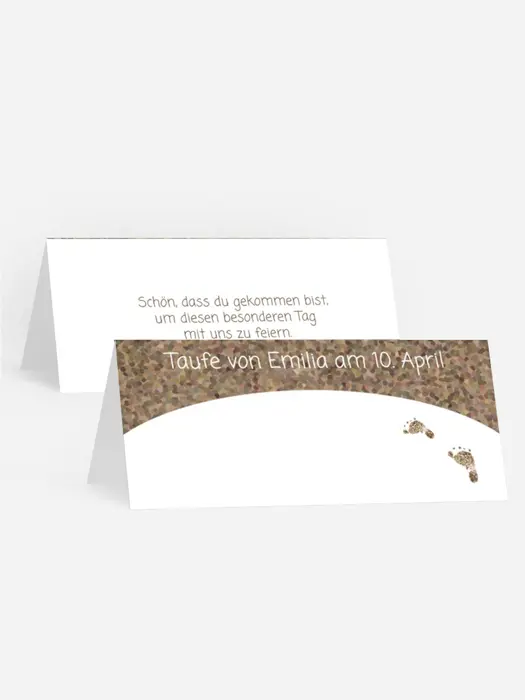 Taufe Tischkarte Erste Schritte