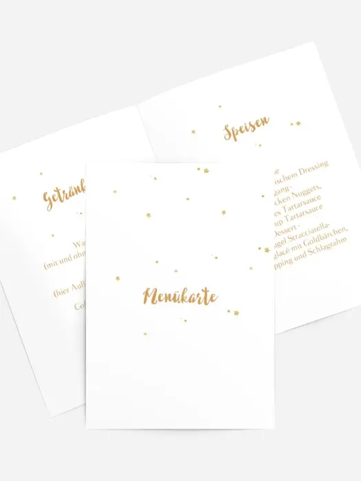 Menükarte Geburtstag Goldener Schriftzug