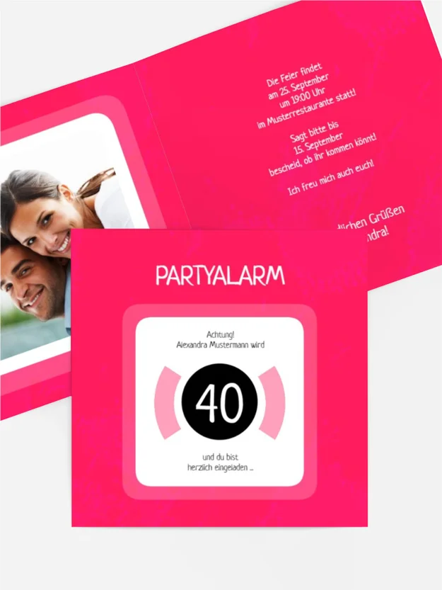 Geburtstagseinladung 40 Partyalarm Foto