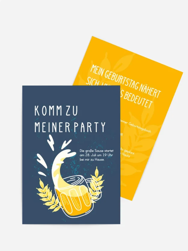 Geburtstagseinladung Bierspritzer