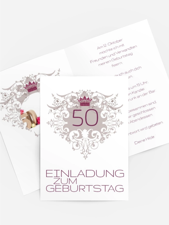 Einladung zum Geburtstag Krone 50 Foto Einladung zum Geburtstag Krone 50 Foto