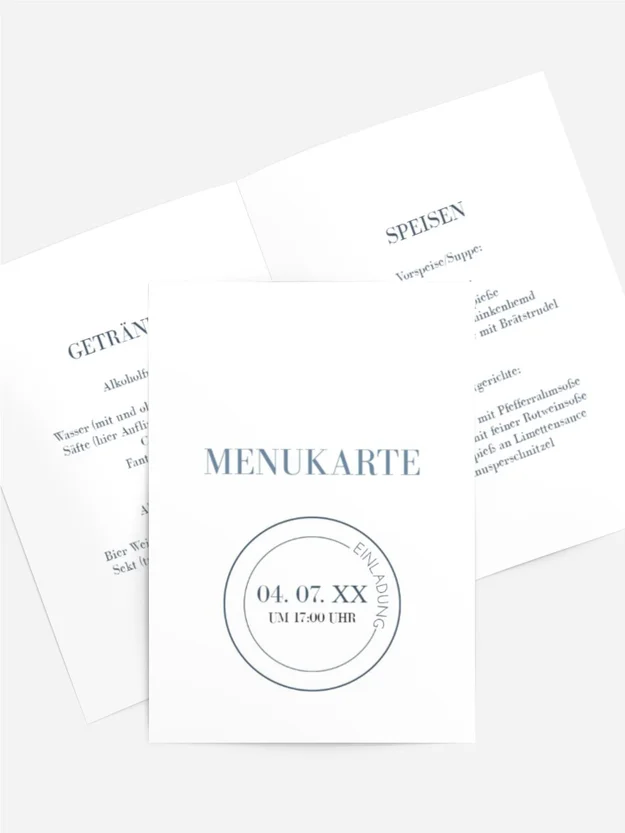 Menükarte Geburtstag Partyplakette