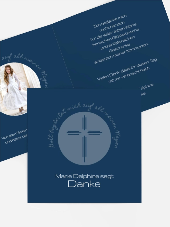 Kommunionskarte Danke Gottes Wege Kommunionskarte Danke Gottes Wege