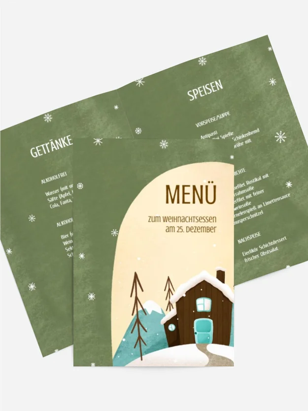 Weihnachtsmenükarte Driving Home For Christmas