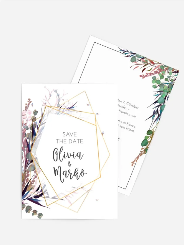 Save the Date Karte Glaskasten