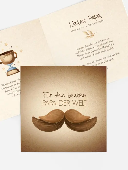 Vatertagskarte Schnurrbärtige Barbe