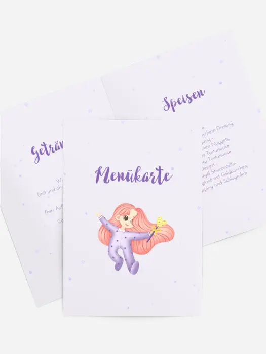 Menükarte Geburtstag Dornröschen