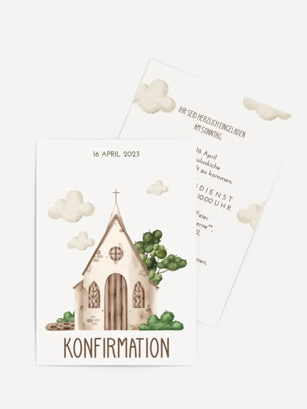 Einladungskarte Konfirmation Fabelhafte Wolken