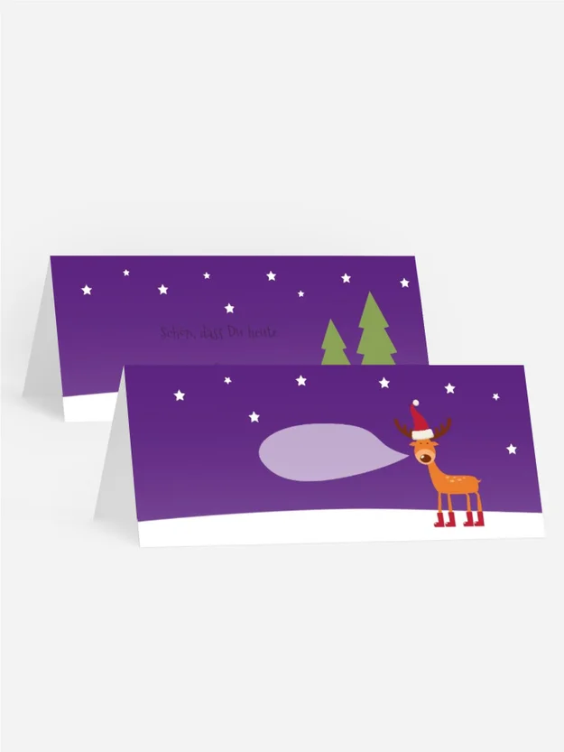Weihnachtstischkarte Rentier