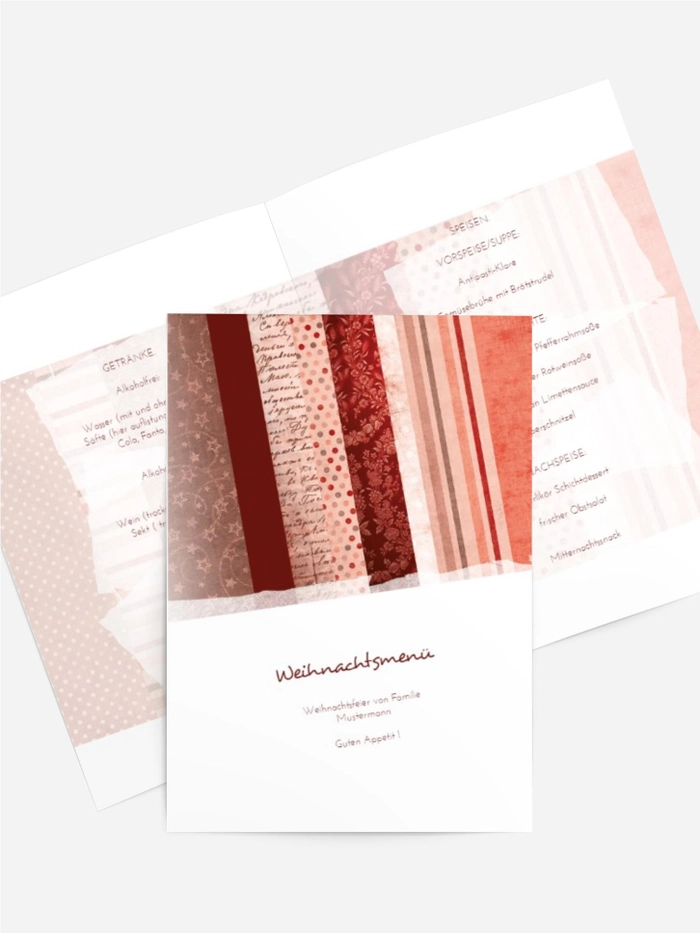 Weihnachts Menükarte Geschenkpapier Weihnachts Menükarte Geschenkpapier