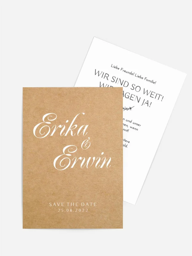 Save-the-Date Karte Goldstaub