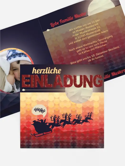 Foto Weihnachtseinladung Hohoho