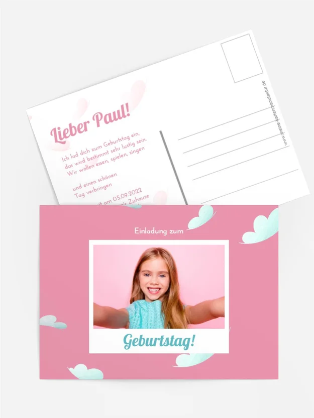 Geburtstagseinladung Rosa Träume Geburtstagseinladung Rosa Träume