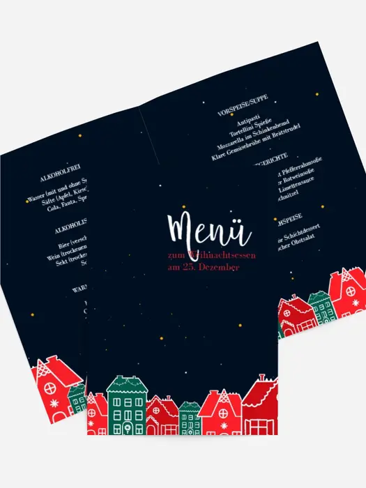 Weihnachtsmenükarte O du fröhliche...