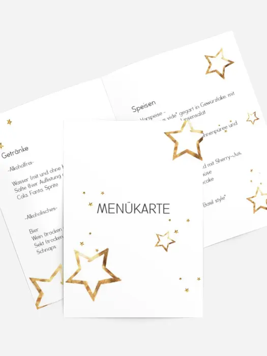 Menükarte Geburtstag Schräge Sterne