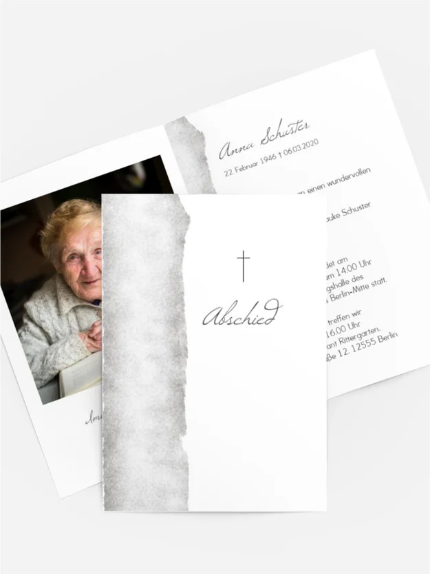 Trauerkarte Geradlinig