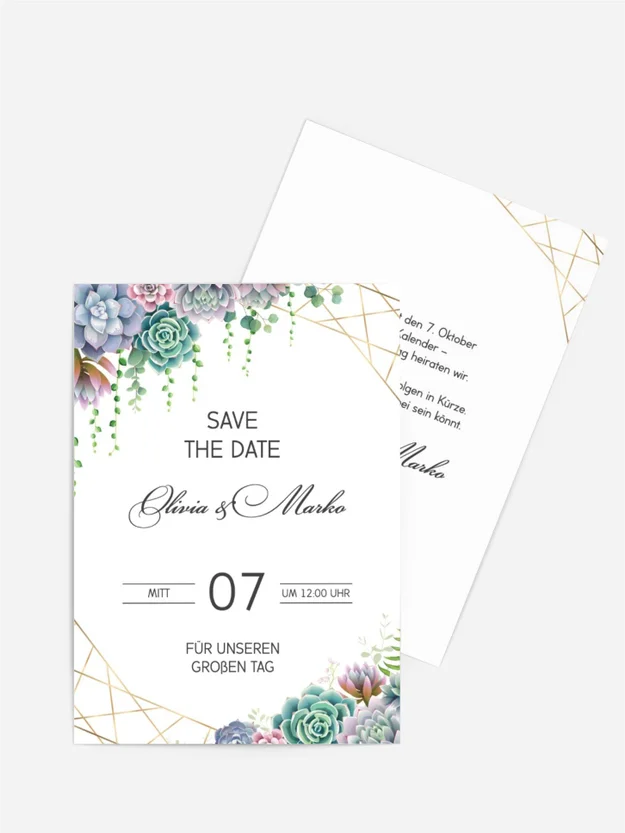 Save the Date Karte Florale Geometrie