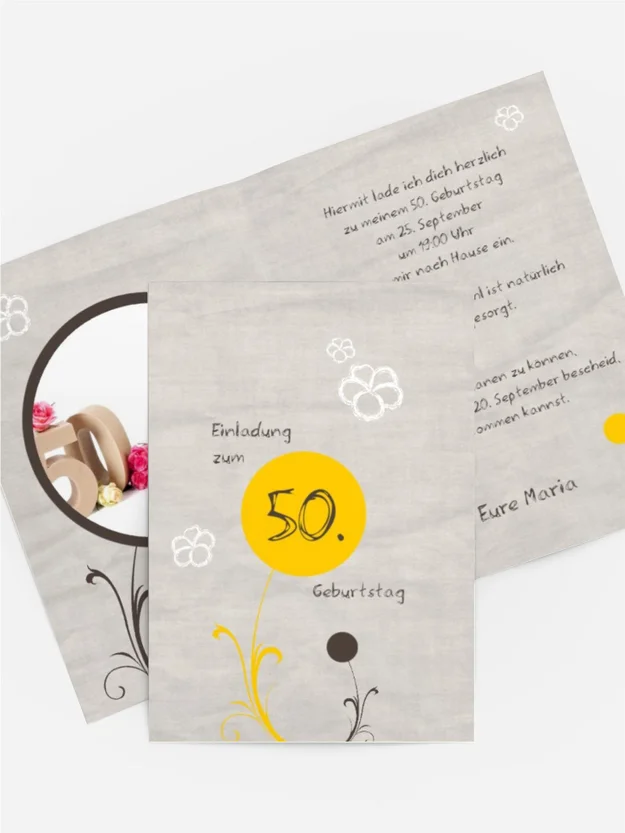 Einladungskarte Fantasyflower 50 Foto Einladungskarte Fantasyflower 50 Foto