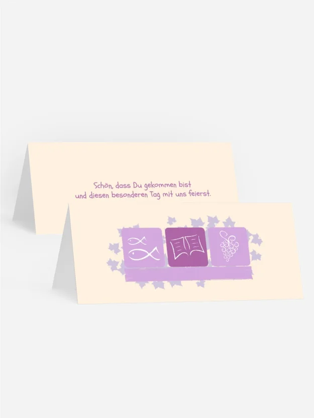 Tischkarte Kommunion Blatt Tischkarte Kommunion Blatt