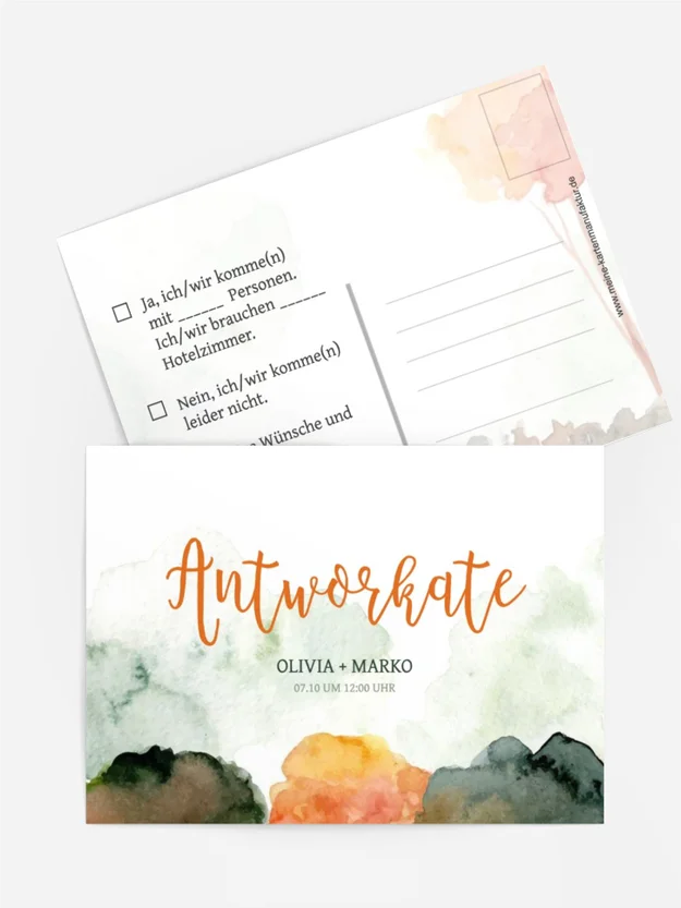 Antwortkarte Blumenflecken