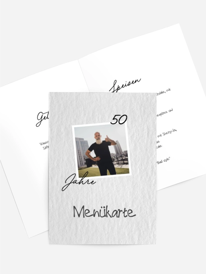 Menükarte Geburtstag Fotoumschlag